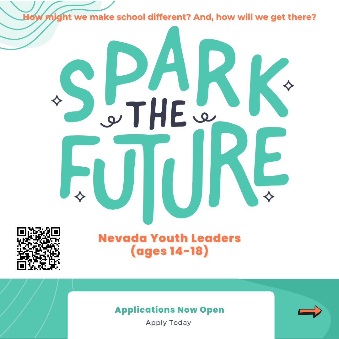 How do we tackle the challenges we face in edu today? By lifting the voices of those most directly impacted — students. Nevadans ages 14-18 years of age are invited to apply for the #SPARK for the Future fellowship and join the movement to build a student-centered ##FutureReadyNV