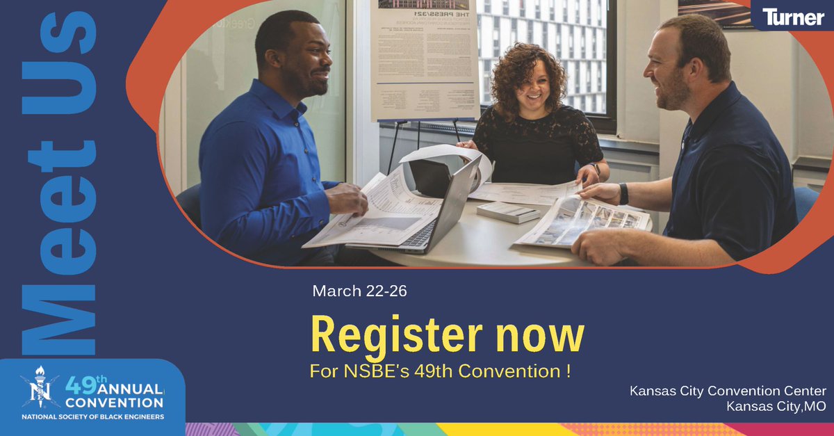 TurnerCo_KC's tweet photo. Join us at #NSBE49 career fair March 23rd-24th here in #KansasCity! See for yourself why Glassdoor ranks Turner as one of the Best Places to Work 2023. Pre-register at https://t.co/6e4hXvZBIR ! @NSBE
#TurnerConstruction #BuildwithTurner #OurPeopleOurStrength #TurnerKC https://t.co/eiqdvWvAQy