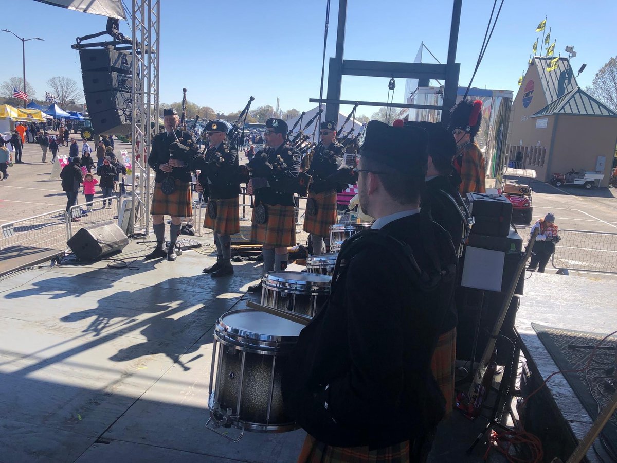 AtlantaPipeBand's tweet photo. APB had the privilege of performing this past weekend at the Ambetter Health 400 @NASCAR race at Atlanta Motor Speedway. We had an amazing time down on the track, in pit row, and in the Fan Zone! Thank you @NASCAR!!!! https://t.co/RW6qZkGsGx
