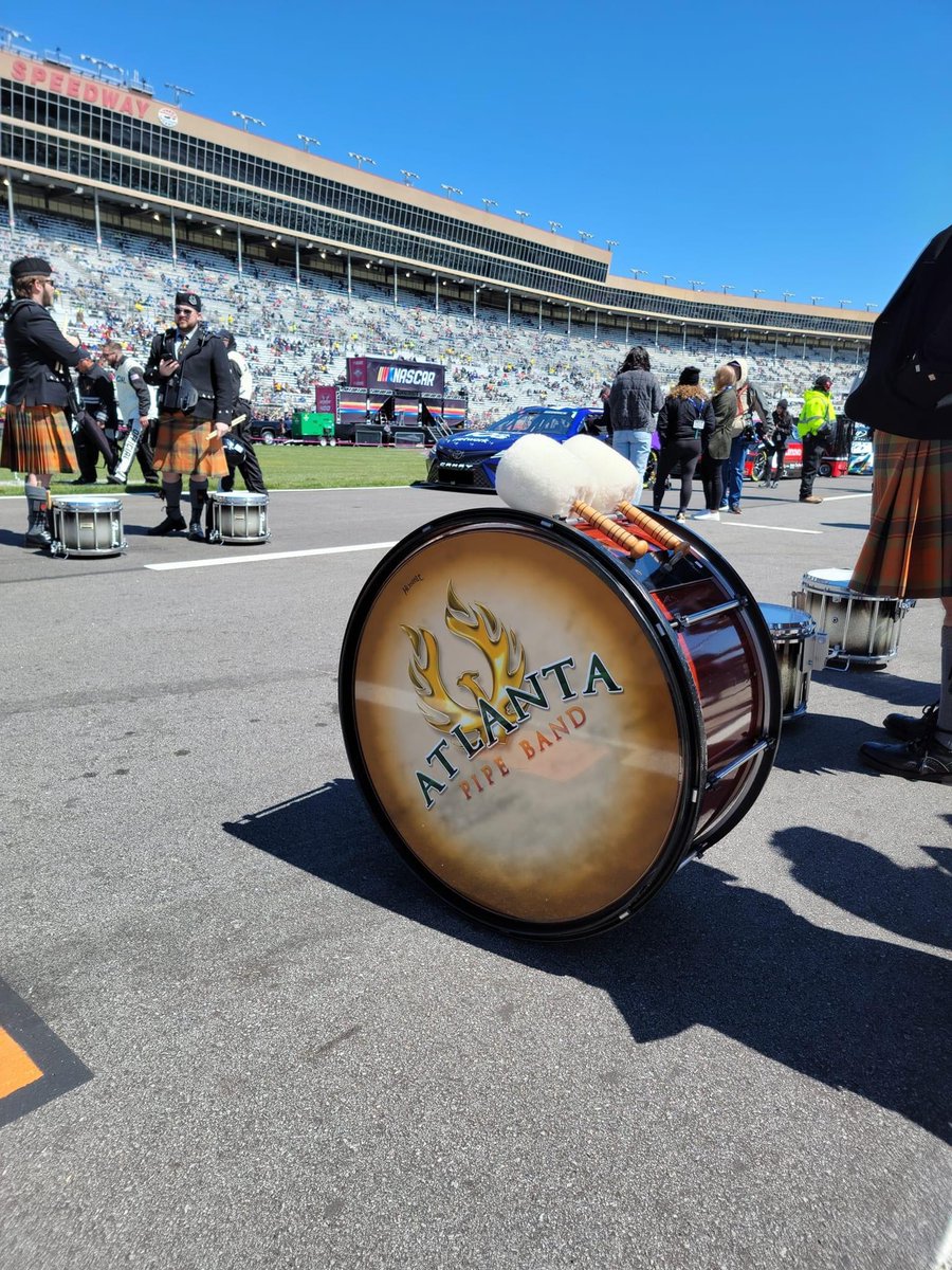 AtlantaPipeBand's tweet photo. APB had the privilege of performing this past weekend at the Ambetter Health 400 @NASCAR race at Atlanta Motor Speedway. We had an amazing time down on the track, in pit row, and in the Fan Zone! Thank you @NASCAR!!!! https://t.co/RW6qZkGsGx