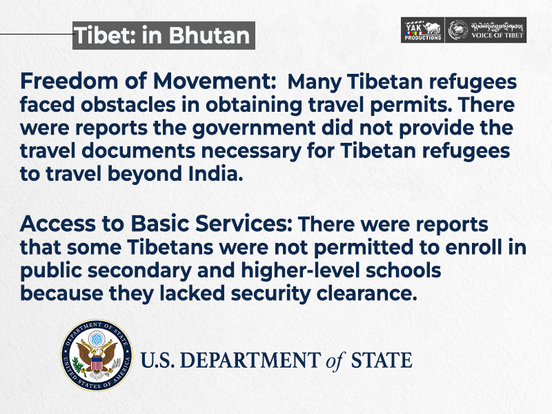 VOT_Tibetan's tweet photo. The State Department has also released human rights violations against Tibetan refugees living in Nepal and Bhutan. #UShumanrights #statedepartment #Tibet #China #Nepal #Bhutan https://t.co/YFBGpwavQC