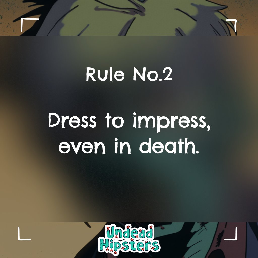 UndeadHipsters's tweet photo. 🪧 Rule No. 2 of UHLand

'Dress to impress, even in death.'

Your #OOTD (Outfit of the Dead) is important, even in a world of decay.

#UndeadHipsters #CryptoSurvivors #NFTsOfTheUndead #uhland #uhrule #EthereumNFT #cc0 #MintSoon https://t.co/iHHZDdehQm