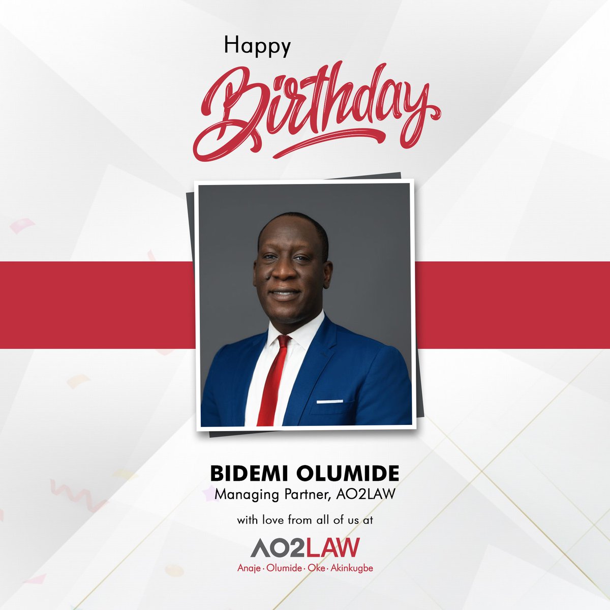 AO2LAW's tweet photo. Happy birthday to our managing partner Bidemi Olumide! Here's to many more happy and prosperous years!! 🎂🍰
#AO2LAW #lawfirm #celebration #lawyers #birthday #groove #march21 #corporatelawyer https://t.co/q5oOTOJliG