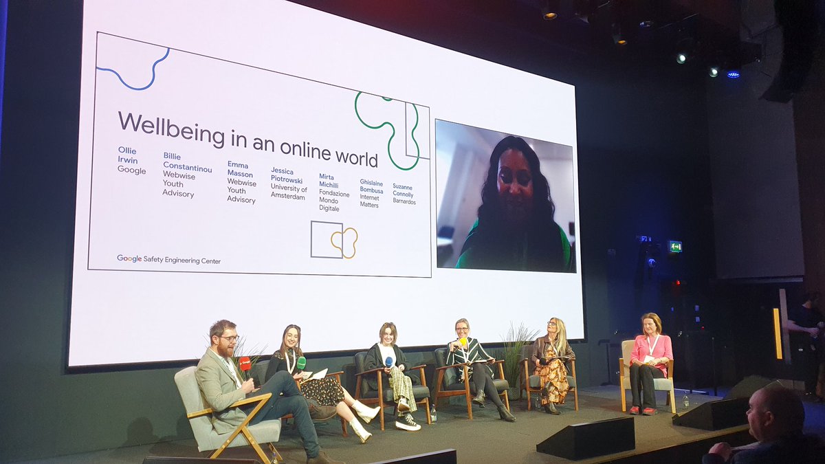 Webwise_Ireland's tweet photo. Webwise Youth Panel members Billie and Emma providing a teen perspective on wellbeing in an online world at today's @google Growing Up in the Digital Age Summit.
#gsec https://t.co/WgfS7usEHB