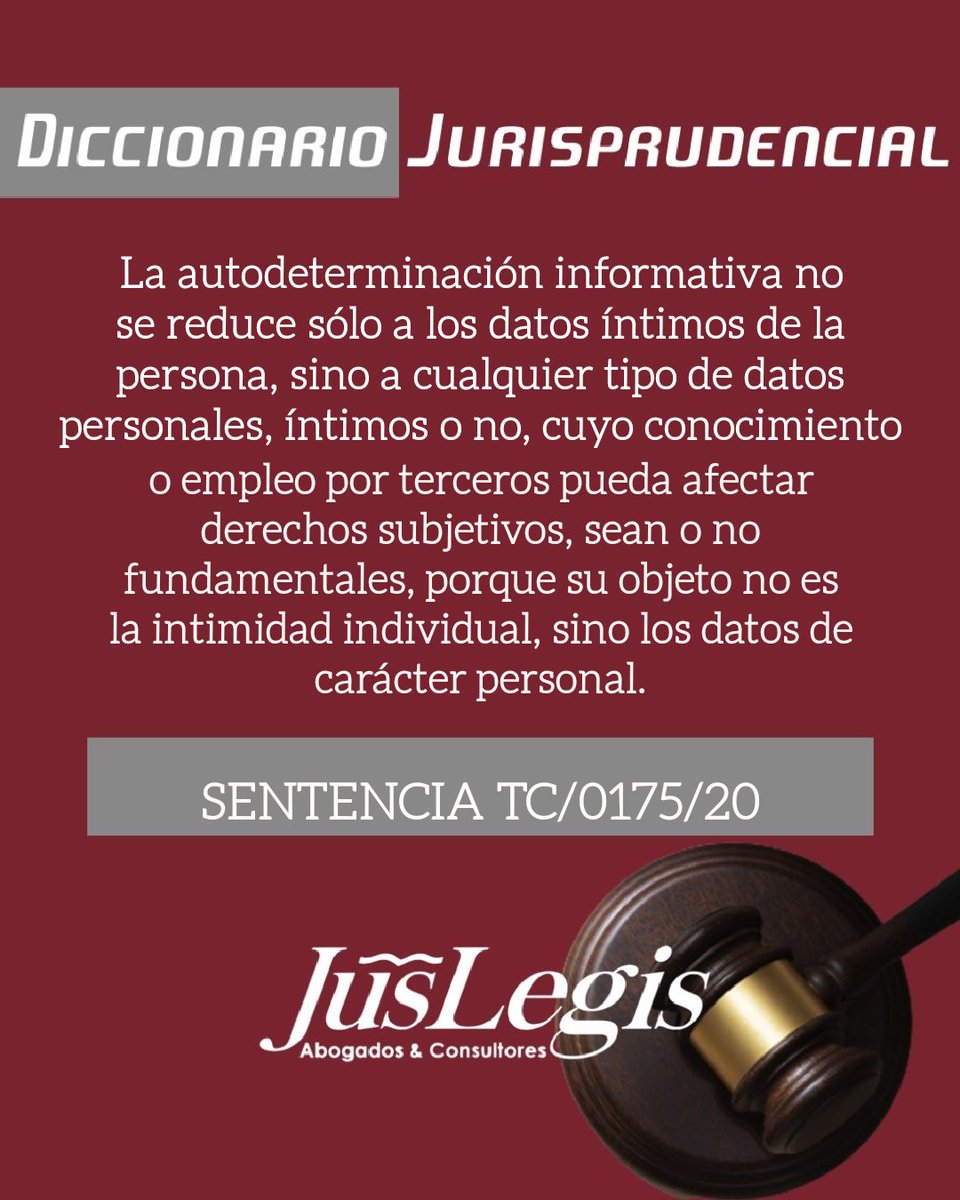namphirodriguez's tweet image. 🗣TC/0175/20
#AUTODETERMINACIÓNINFORMATIVA⚖ 
El derecho a la autodeterrminación informativa puede ser conceptualizado como la facultad q corresponde a toda persona para ejercer un control sobre los datos personales que le conciernen y q reposan en registros públicos y privados.