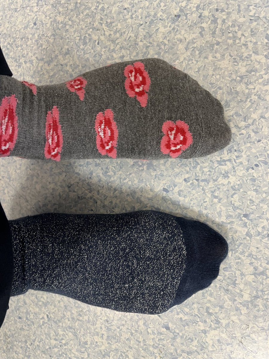 vickyhawke's tweet photo. Odd socks to raise awareness for Down’s syndrome! @WDSD_RAC_COSMO https://t.co/wkfcqw3dKd