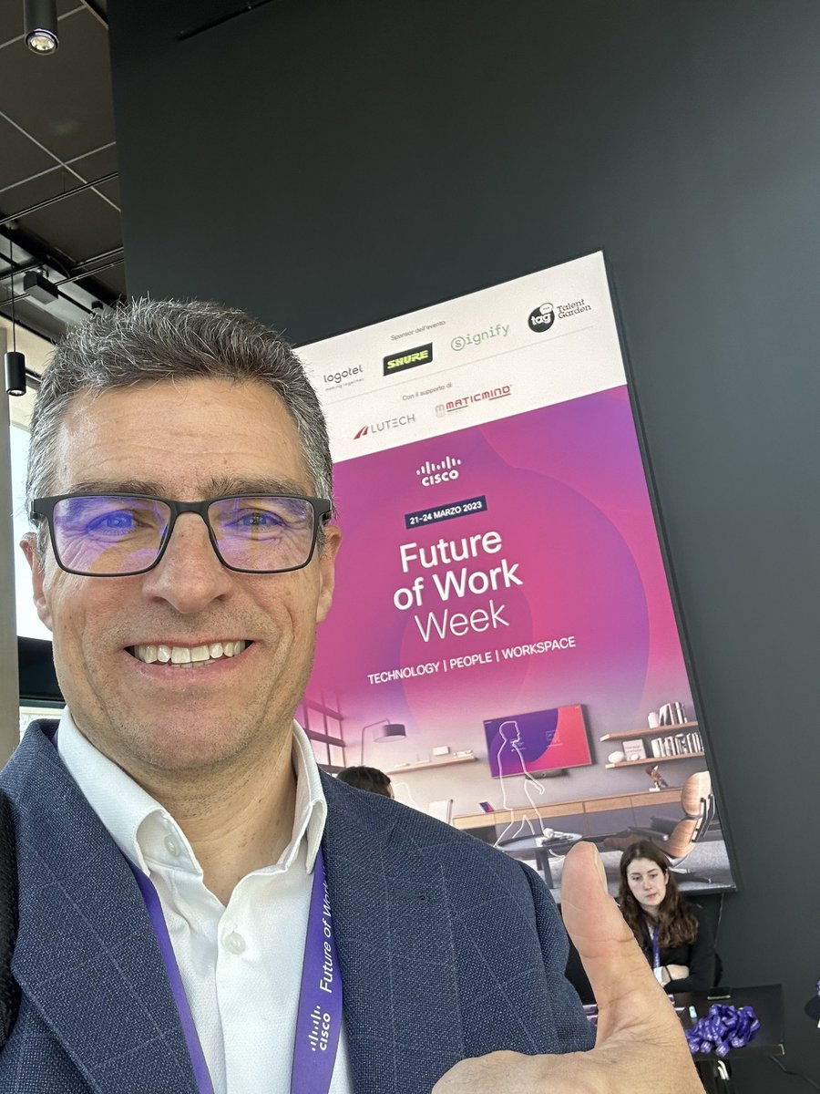 MarioSebas1995's tweet photo. Happy to join Cisco Customers and Partners at the Future of Work Week in Milan, sharing best practices about Hybrid work #CiscoFoWweek #digitaliani https://t.co/ZOqC8l22Qk