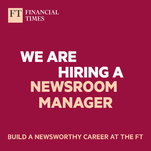 lifeatFT's tweet photo. We are hiring for a Newsroom Manager to run a small team managing administration tasks across our Editorial department. Click the link to find out more and apply:
https://t.co/Pt5Z2OvM3V https://t.co/2kFSxdpet6