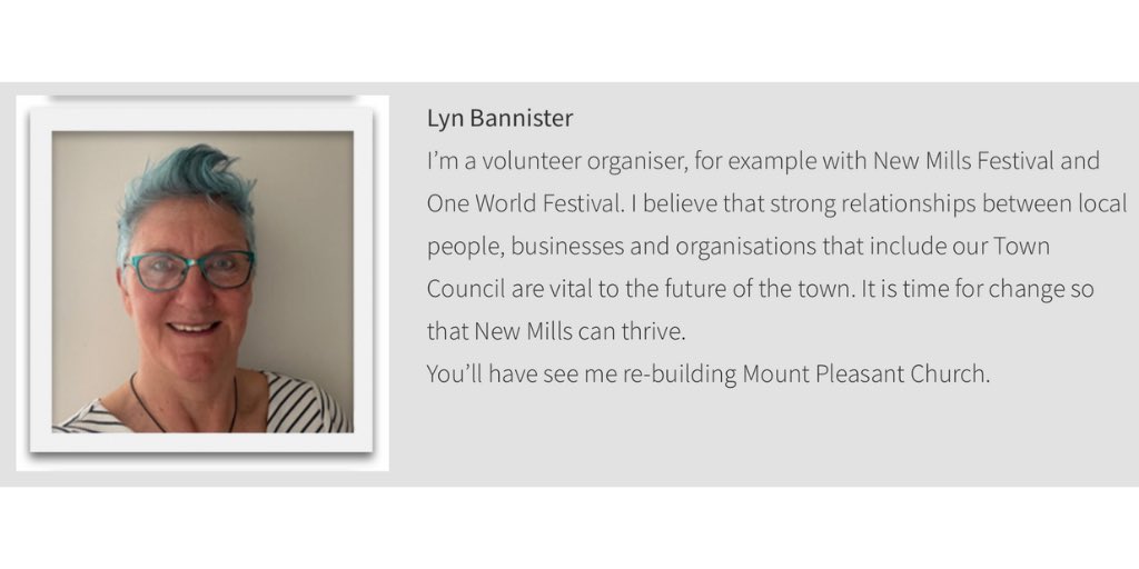 NMTogether's tweet photo. Meet Lyn Bannister - our second candidate for Thornsett ward #NewMillsTogether - remember you can vote for both of our candidates on the 4th May. #Thornsett https://t.co/OQhgi5xVeu