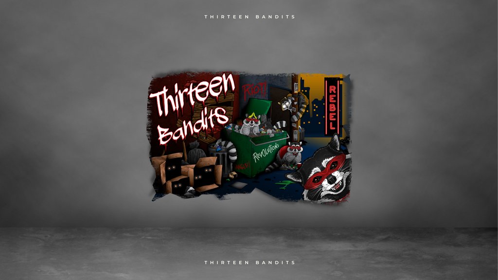 inkBlotInk's tweet photo. Midnight Mischief 🦝 | by Thirteen Bandits https://t.co/VdnPh6JeXR