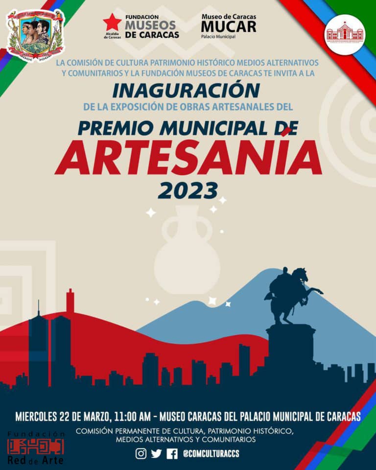 reddearte's tweet photo. #Entérate 📢 | La #RedDeArte te invita a la inauguración de la exposición de obras artesanales de los artesanos y artesanas que participaron en el Premio Municipal de Artesanía 2023. La cita es este #22Mar🗓️, te esperamos en el Museo Caracas 📍 a partir de las 11:00 am⏰. https://t.co/hi5XrMS6S8