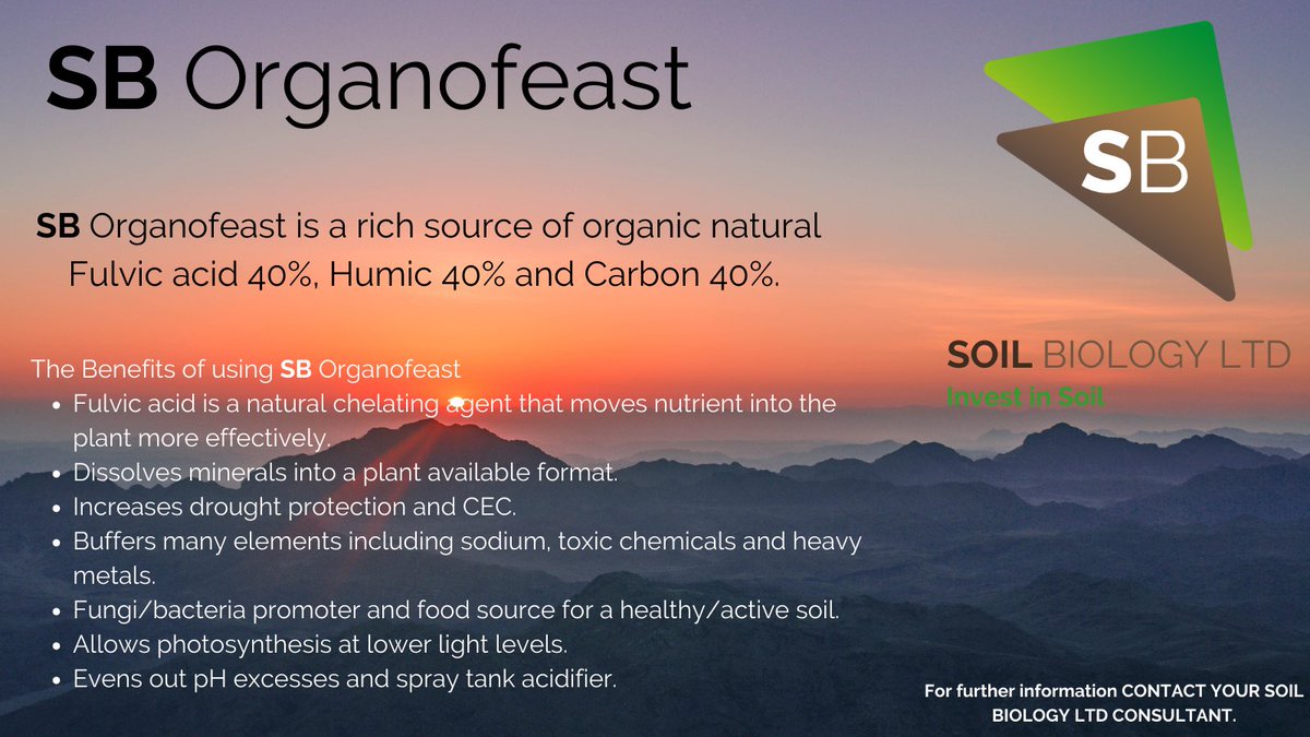 SoilBiologyLtd's tweet photo. ⭐️SB Organofeast ⭐️ potentially the richest source of organic carbon on the market. When using Nitrogen a carbon source should always be added to improve efficiency and hold onto valuable nutrients like Nitrogen making them more available. #InvestInSoil #SprayEfficiency https://t.co/JwA5Rb0D4z