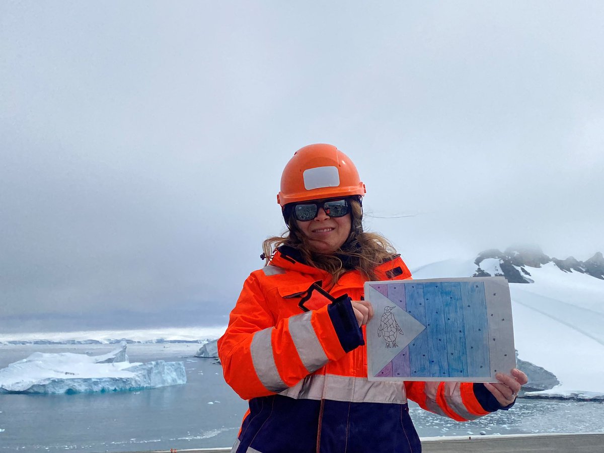 UckfieldCollege's tweet photo. Earlier this year all yr 7 geographers were given the opportunity to design a flag for Antarctica. Only one design could be sent to Antarctica and the chosen design was created by Katie P in 7C. It was taken to Rothera Research station. #UckfieldCollege. https://t.co/vCGYpmBv9U