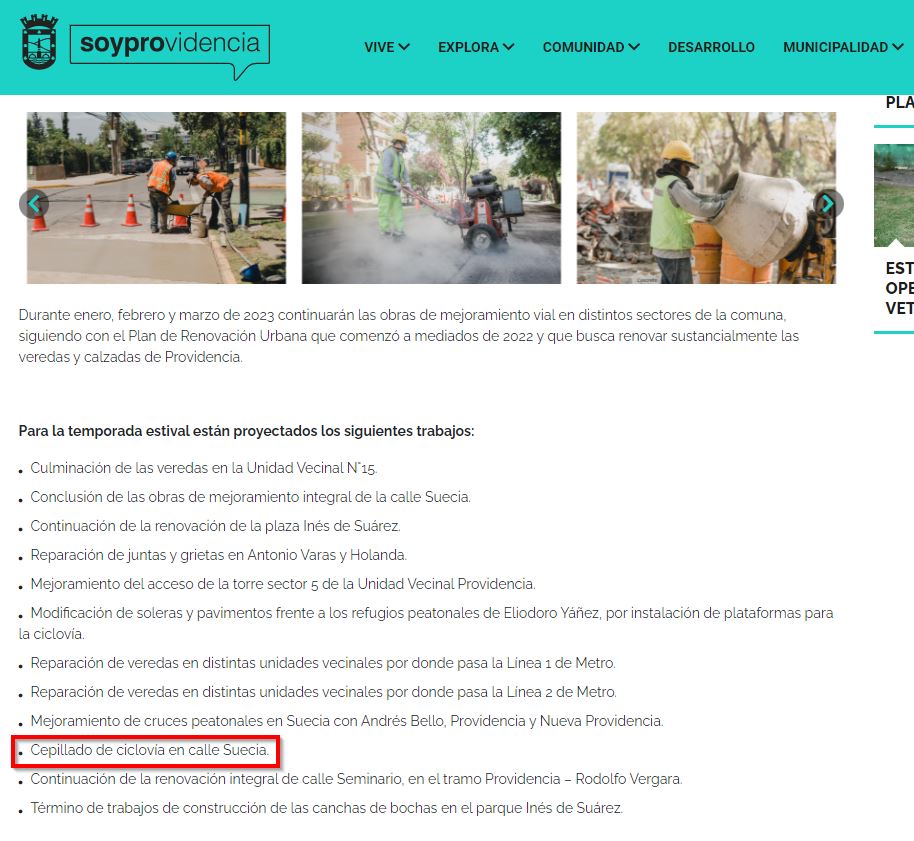 juacovm's tweet photo. Hola @Muni_provi. Finalmente se reparará la ciclovía de Av. Suecia? Estaba programado para el verano pero no se ha hecho nada aún. 
Cc. @evelynmatthei @tomasechiburu https://t.co/oT3AkiqGj3