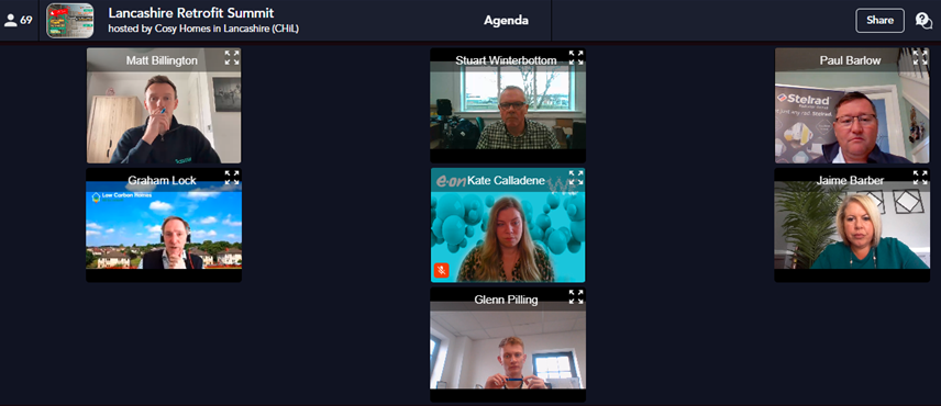 lowcarbonhomes's tweet photo. Day 1 Q&amp;A: Qs on procurement, local supply chain, infrared heating efficiency, planning probs with Stuart Winterbottom @ Rhea Projects, Jaime Barber @BpoolCouncil, Matt Billington @InfraredJigsaw, Paul Barlow @Stelrad, Kate Calladene @eonenergyuk, Glenn Pilling @GlobalEnergySys https://t.co/sEk9OCSmYX
