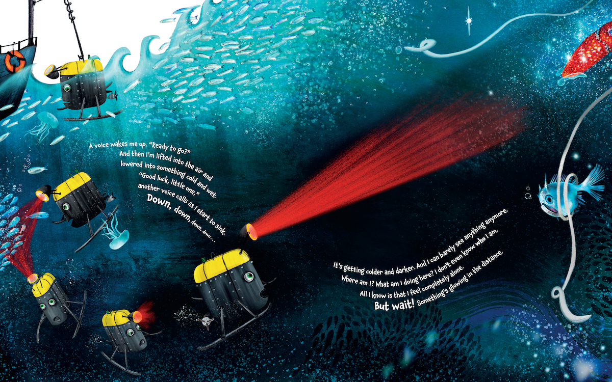 WHOI's tweet photo. 💦 Our first-ever children’s book hits shelves TODAY!

Inspired by the groundbreaking work of #OceanTwilightZone project scientists, #WhereTheWeirdThingsAre follows Meso, an intrepid underwater robot based on the real-life #Mesobot!

Buy at the #WHOI shop: https://t.co/i6Y5MQE6Lv https://t.co/LzjNCBvvNJ