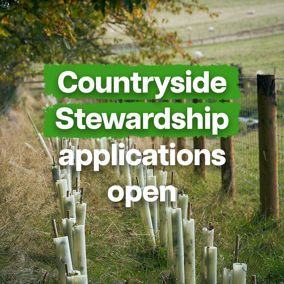 Applications open today for the latest round of Countryside Stewardship.

We’ve made it easier to apply for and increased payment rates.  

Get paid to protect and enhance the natural environment while producing food. 

👇
gov.uk/government/new…