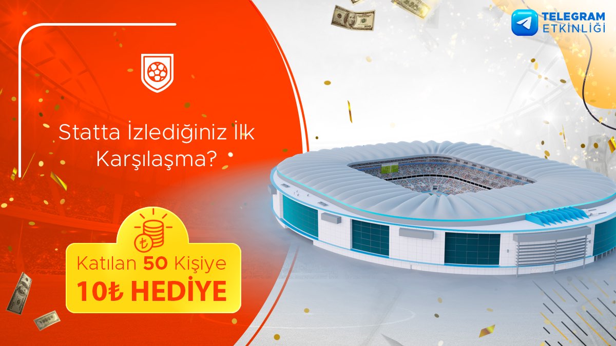 BetKanyon Telegram Etkinliği!🥳 Statta İzlediğiniz İlk Karşılaşma? Telegram👉 bit.ly/BkTelegramResmi #futbol #etkinlik #telegram #betkanyon