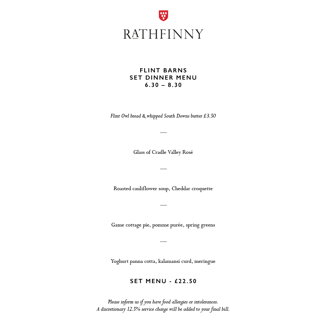 RathfinnyEstate's tweet image. Only two weeks left to enjoy the midweek set menu at The Flint Barns. Thank you to everyone who came and dined with us during the winter season, it’s been an absolute pleasure to cook for everyone who visited. Book online: ow.ly/Hsu950Nn3kV