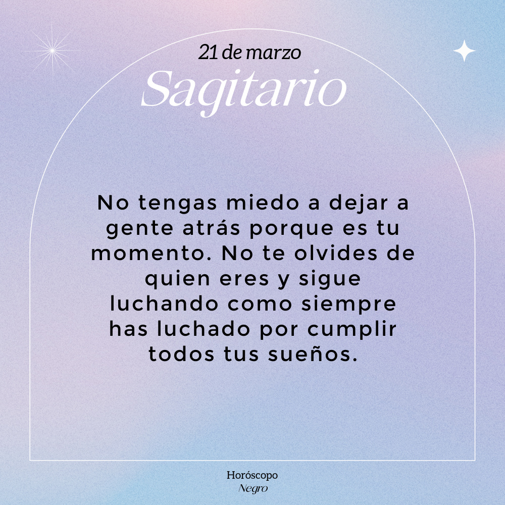 El horóscopo diario del 21 de marzo para Sagitario 🔮♐ Lee completo aquí: horoscoponegro.com/sagitario-horo…