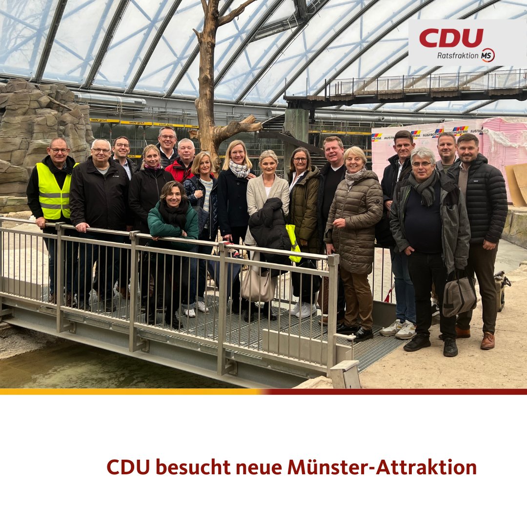🐒🦧🦥 #CDU besucht neue #Münster-Attraktion 🦦🐾🦍
 
#Merantihalle im #Allwetterzoo wird in Kürze eröffnet ❗

ℹ️ Ihr wollt mehr über unseren Besuch wissen? Klickt hier:
cdu-ms.de/aktuelles/pres…

#cdums #ratMS #Tropenerlebnis #Baumriesen #klimaneutral #erneuerbareEnergie