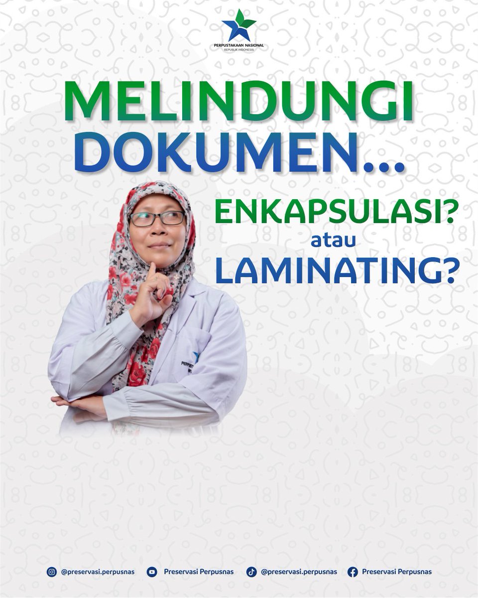 preservasi_pnri's tweet photo. Teman-teman, tahu nggak, nih, kalau ternyata melaminating adalah cara yang kurang tepat untuk menjaga dokumen dari kerusakan. 

#perpusnas #preservasi #konservasi #alihmedia #enakpsulasiarsip https://t.co/nMEeD8jkRn