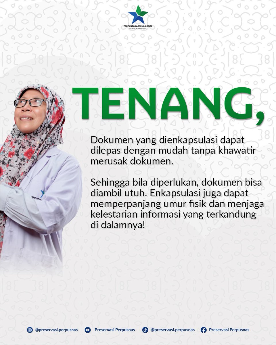 preservasi_pnri's tweet photo. Teman-teman, tahu nggak, nih, kalau ternyata melaminating adalah cara yang kurang tepat untuk menjaga dokumen dari kerusakan. 

#perpusnas #preservasi #konservasi #alihmedia #enakpsulasiarsip https://t.co/nMEeD8jkRn