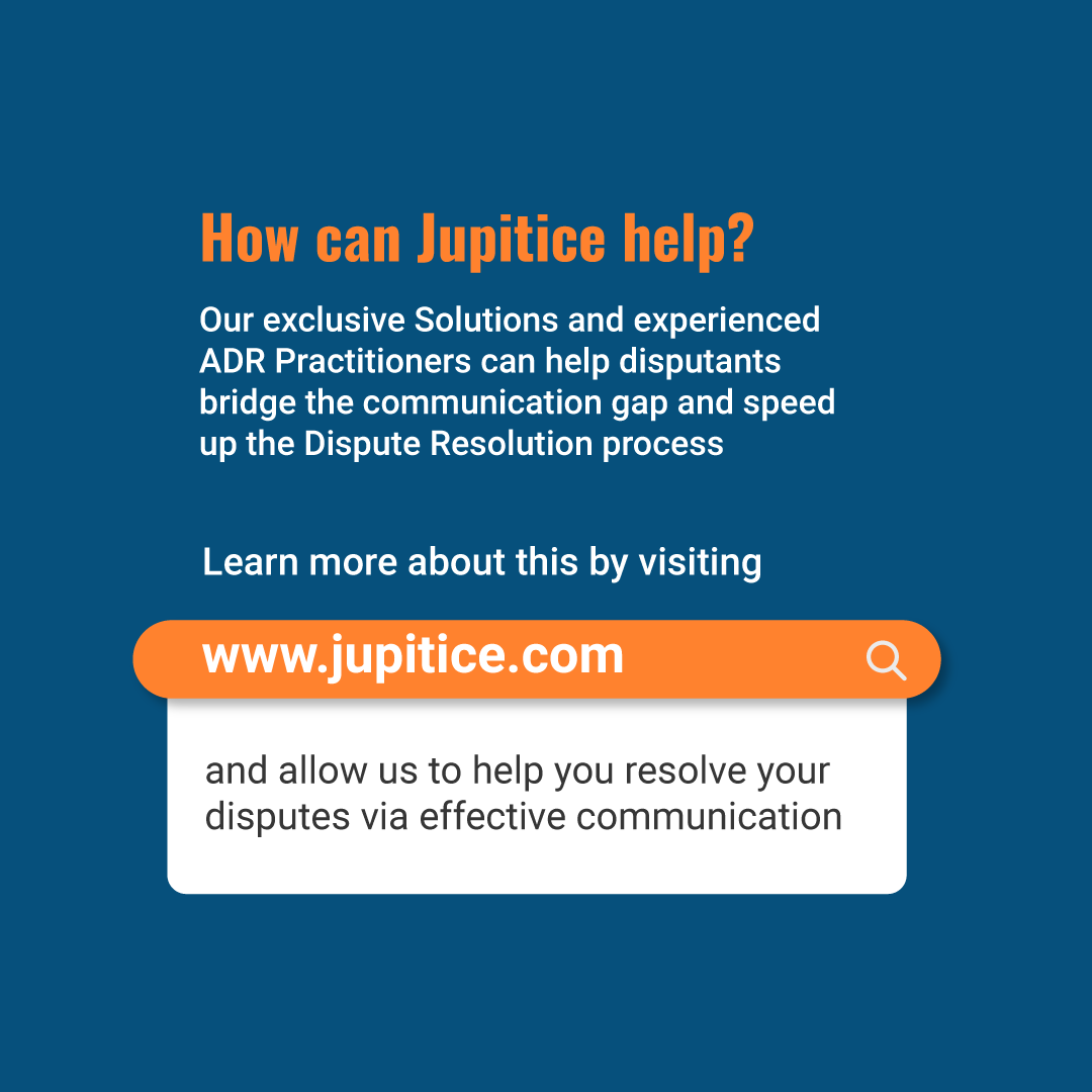Jupitice is here to help you combat communication delays/gaps and, thereby, ensure a quicker and more efficient dispute resolution process. Check out our website for more details.

#ineffectivecommunication #communication #communicationgap #disputes #disputeresolution #adr