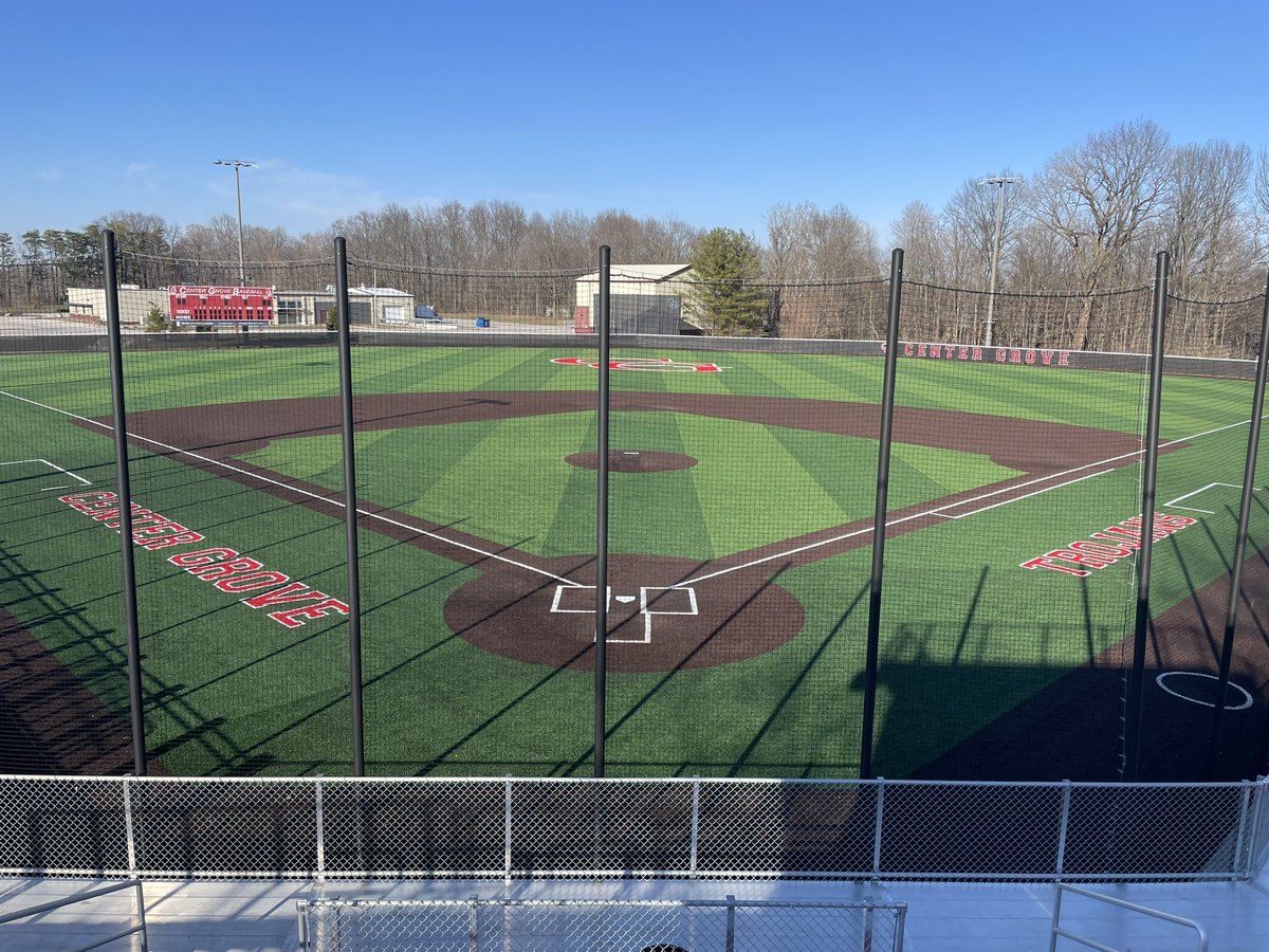 cg_baseball's tweet photo. She’s ready. Huge thank you to everybody that had a hand in making this happen for our players and community. Bleachers have all been moved, new bleachers and press box are complete. New seating capacity is 1,700. #buildingtheprogram @IHSAA1 @rfaulkens https://t.co/bqpbv9CM66