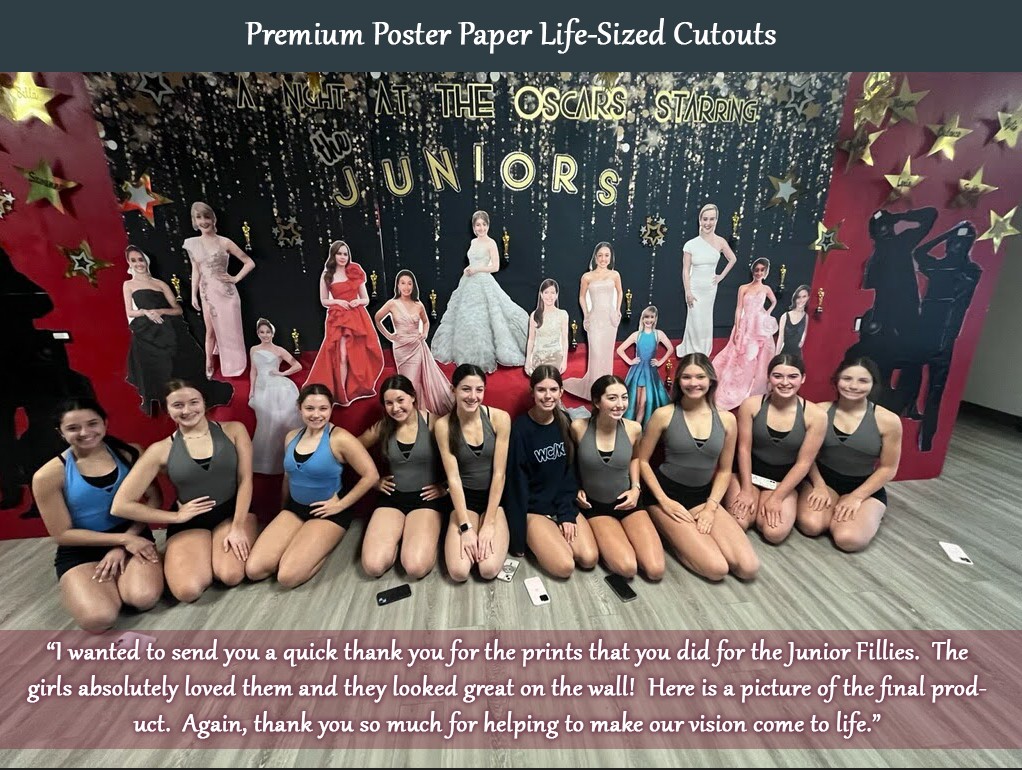 Awesome project where we printed life-sized cutouts of the Junior Fillies. Just one of the many creative things we can do in our design and print shop! <a href="/HumbleISD_KHS/">Kingwood High School</a> <a href="/HumbleISD_CTE/">Humble ISD CTE</a> <a href="/KingwoodFillies/">Kingwood Fillies</a>