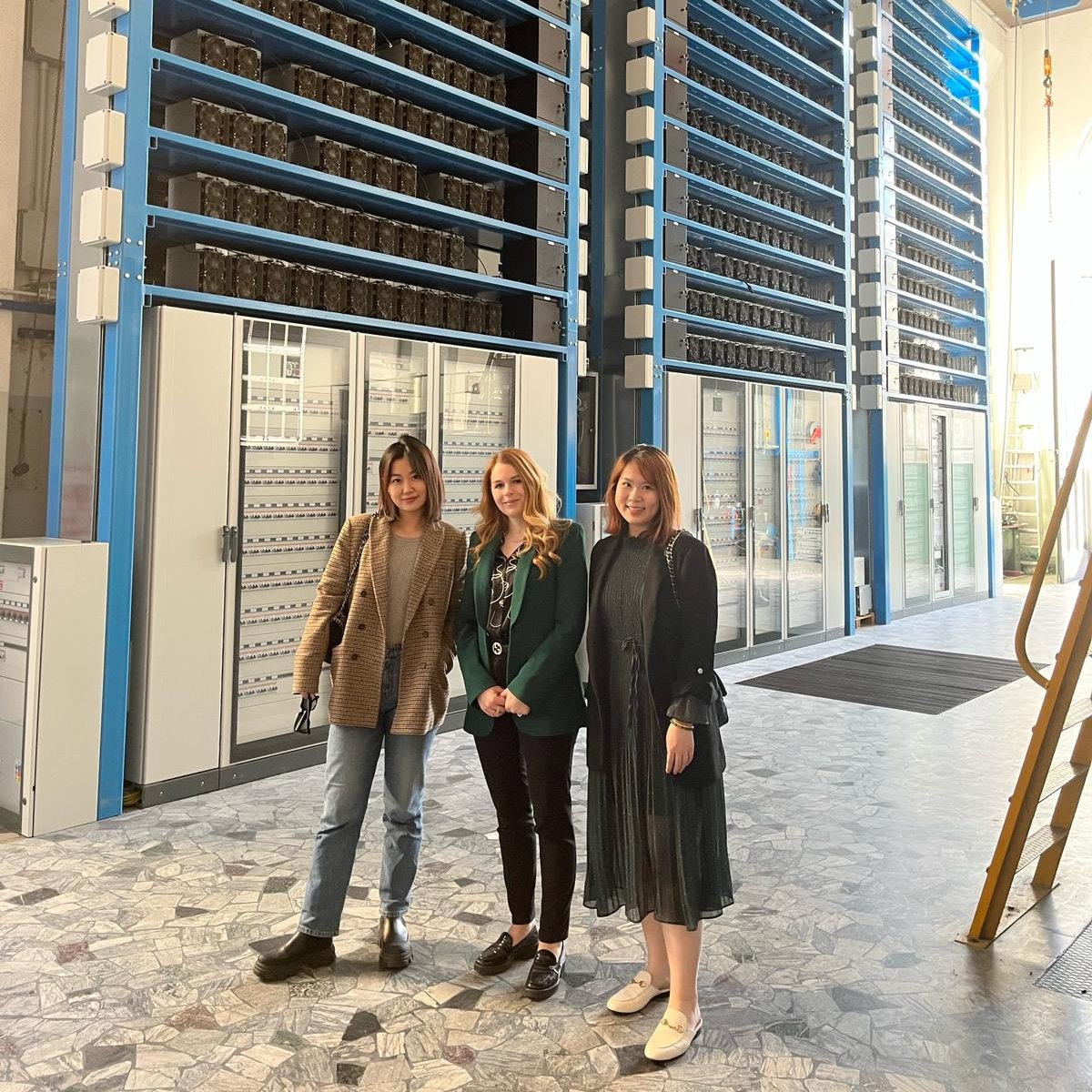 alps_group's tweet photo. A huge thanks to Joyce from @BITMAINtech and Koi from @AntalphaGroup for visiting us in Italy and taking a tour of our #miningfarm! It was fantastic to meet you in person and chatting about #projects and prospects in our field. #AlpsBlockchain #collaboration #innovation https://t.co/7wbhFt3GPT