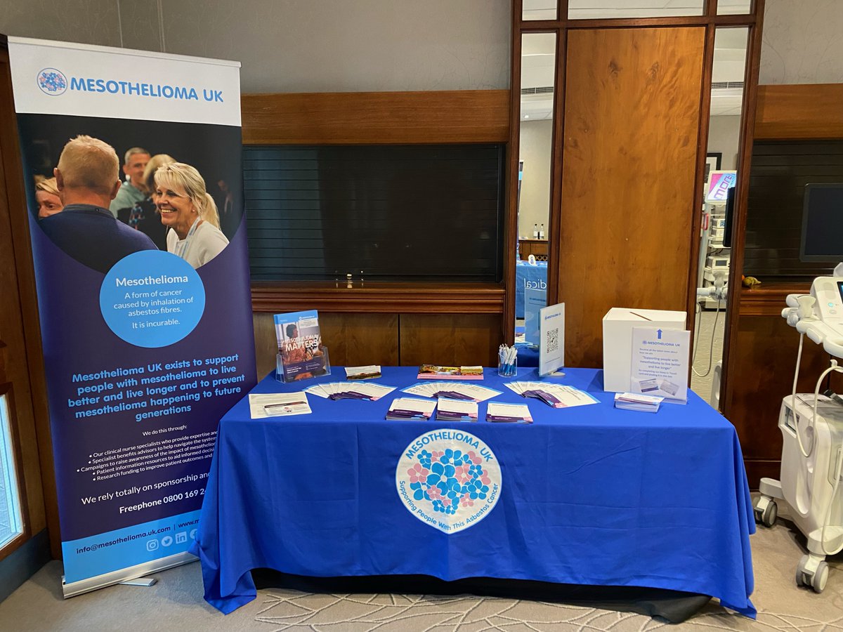 Our CEO @darloliz attended the UK pleural society event at The Belfry in Birmingham this month, representing Mesothelioma UK. Thank you to @UKPleura Society for putting on a fantastic event and allowing us to raise awareness of the work we do.