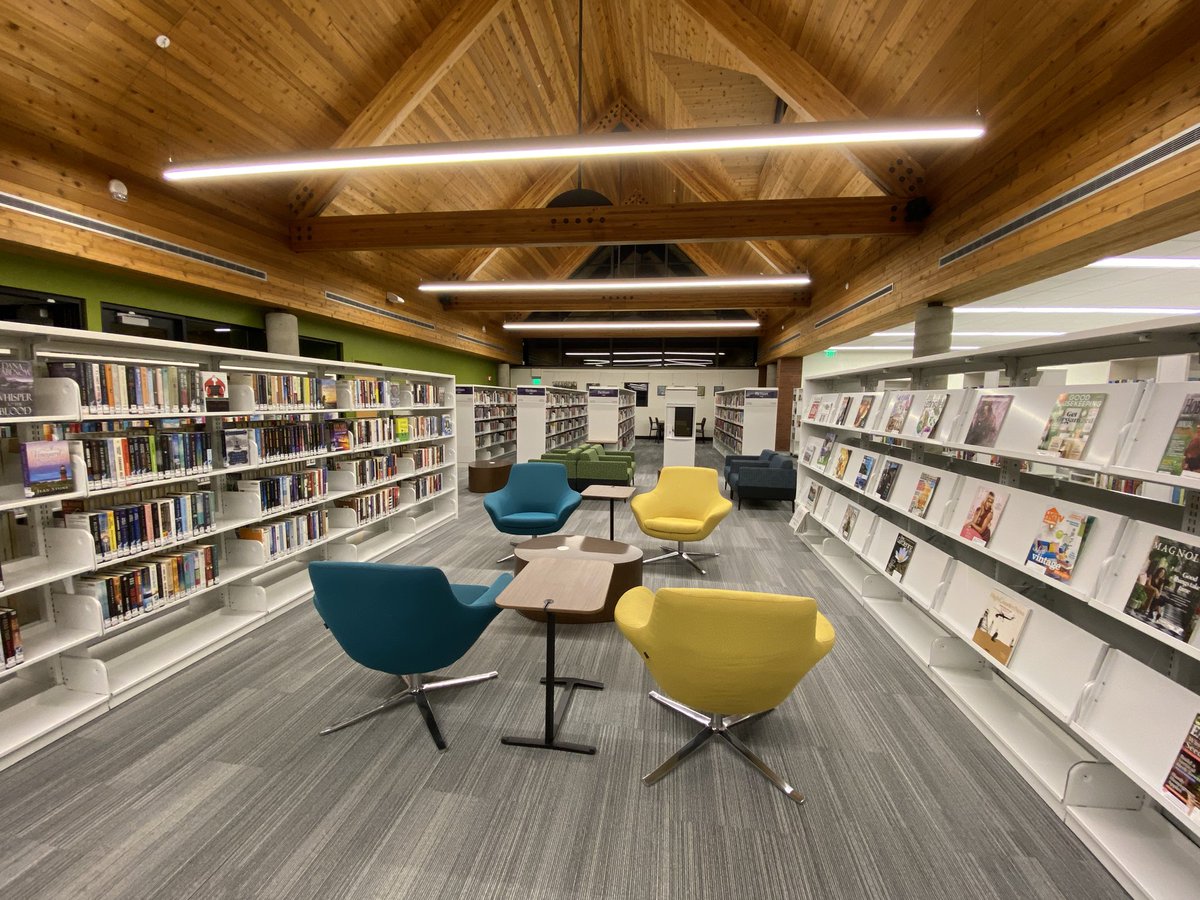 althepal530's tweet image. Taking an inside look at the remodeled South Hill library.  Reopens today to the public this morning.  New play area, study pods, carpet, lighting, shelves.  Watch this morning n #upwithkrem @KREM2 @UpWithTim @MsChanningC @ThomasPatrickWx