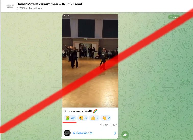 ER_Bayern's tweet photo. Nachtrag 2: Bernd - will nicht rechts sein - Dreyers Telegram-Kanal gestern und heute. #la2003 #noafd #bayernstehtzusammen #verschwörungserzählungen https://t.co/sZP9TQNiEo