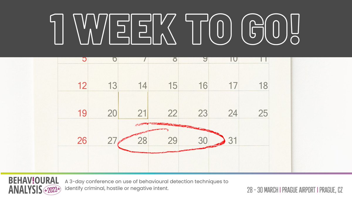 BehAnalysis2025's tweet image. See you in Prague!

To join us register at:
behaviouralanalysis.com/registration/

#behaviouralanalysis #behaviouralanalysis2023 #security #counterterrorism #threatprevention #securityawareness #humantraffickingawareness #behaviourdetection #criminalintent