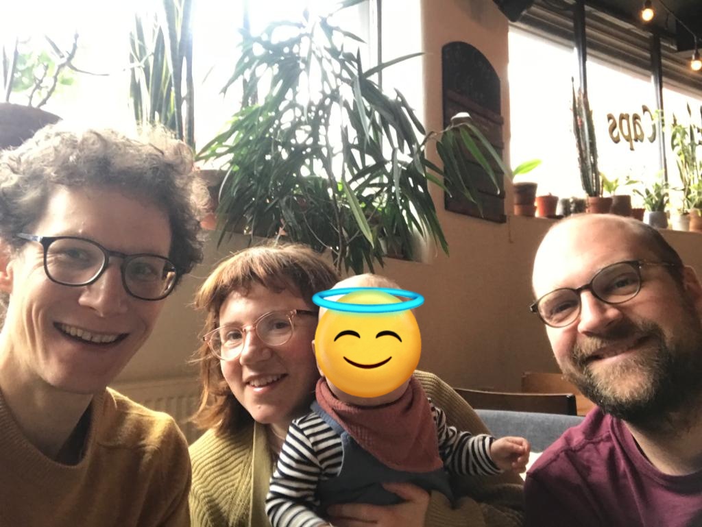 mirandaioss's tweet photo. So nice to see these two before Durham's picket line today. My branch has a #dayofinaction. Good to talk about union stuff irl. Next time we need to spend more time talking about sf! @SolGamsu @sztockmann #strikedayfun https://t.co/2WkfnV6AF4