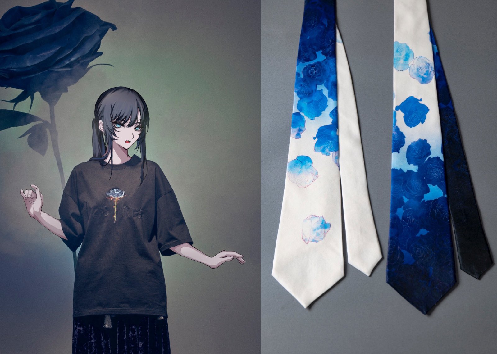 hazama Ado コラボ ネクタイピン シルバー 未使用》hazama ハザマ Ado コラボ ネクタイ 一凛の祈跡に溺れる