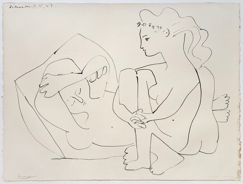 Pablo Picasso
"Jeunes Femmes nues Reposant"
Litografía
Año: 1947
Dimensiones: 50 x 65 cm
Tirada corriente de 50 ejemplares
Firmado e inscrito como Prueba de Artista a mano
Bloch 453. Mourlot 102. Gauss/Reusse 235

Más información: bit.ly/3YPjKI9