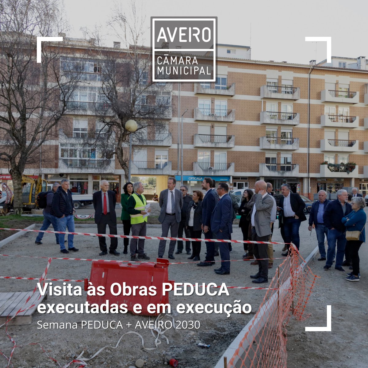 CMAveiro's tweet photo. O @PresCMAveiro conduziu, durante a tarde de ontem, uma visita às principais obras Peduca, executadas e em curso. Uma ação inserida na "Semana PEDUCA & AVEIRO 2030", que decorre até ao dia 24 de março. #municípiodeaveiro #aveiro #peduca #portugal2020 #portugal2030 https://t.co/VhcOomClzL