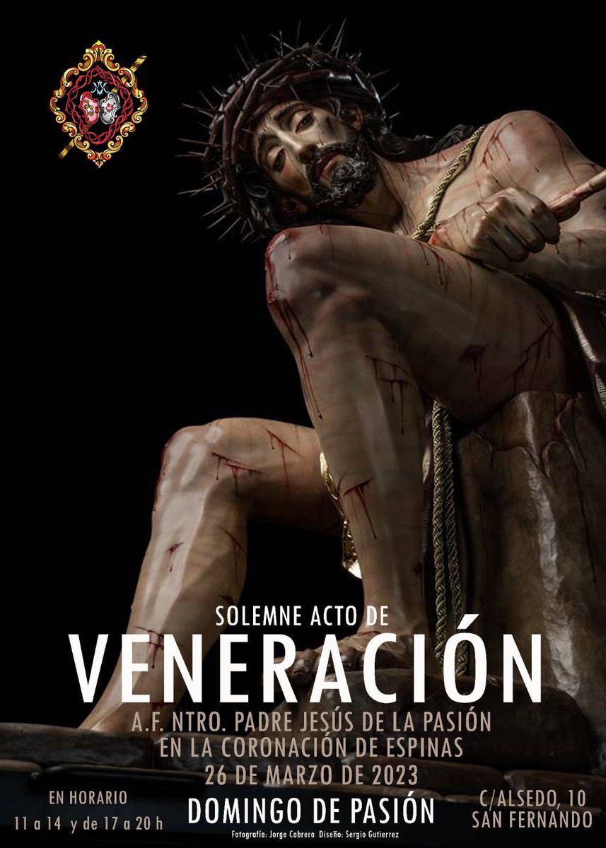 DOMINGO DE PASIÓN

SOLEMNE ACTO DE VENERACIÓN DE NTRO. P. JESÚS DE LA PASIÓN EN LA CORONACIÓN DE ESPINAS

Horario: 11:00h a 14:00h y 17:00h a 20:00h

#haciendobarrio