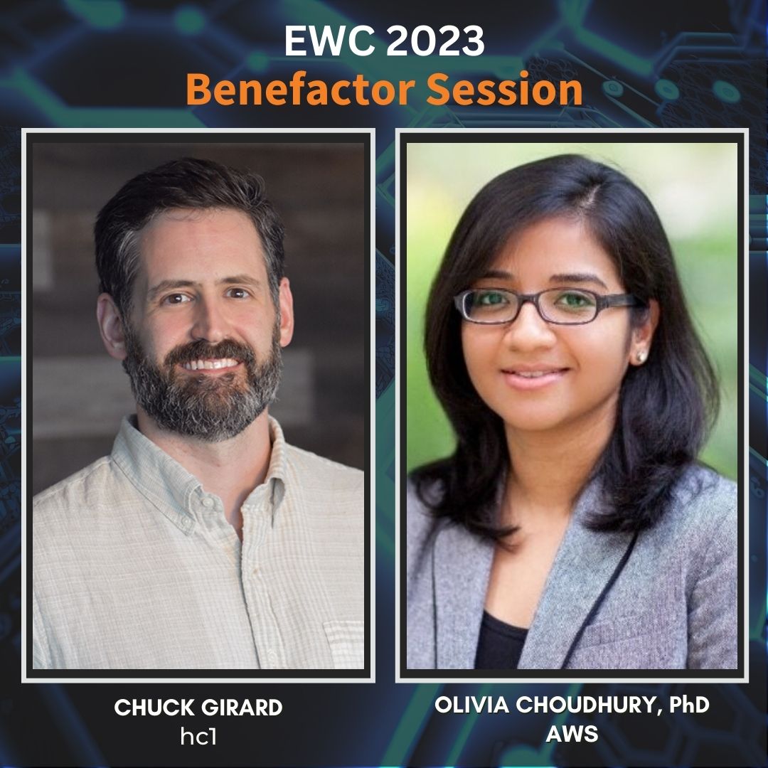 hc1dotcom's tweet image. We are very excited and honored that our own, VP of Data Strategy, Chuck Girard will be presenting at EWC during a Benefactor Session along with Senior Partner SA of Healthcare and Life Sciences at AWS, Olivia Choudhury, PhD. We hope to see you in New Orleans! #EWC2023 #aws