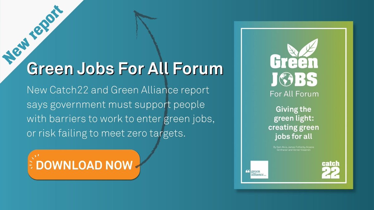 Catch22's tweet photo. In our new report with @GreenAllianceUK we explore the accessibility of entry-level #GreenJobs and training pathways and outline recommendations for support around developing awareness, finding training, and securing employment.

Read more here: https://t.co/yacM4pytw2 https://t.co/b3WsWo1w7y
