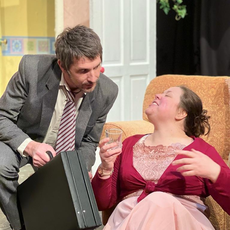 Congratulations to the director, cast and crew for a great opening night of 'Funny Money'. 
"You get a lot of funny for your money!" as one audience member reviewed it! 
Pictured are cast members Damon (Henry Perkins) and Kathryn (Jean Perkins). 
Funny Money is on all this week!