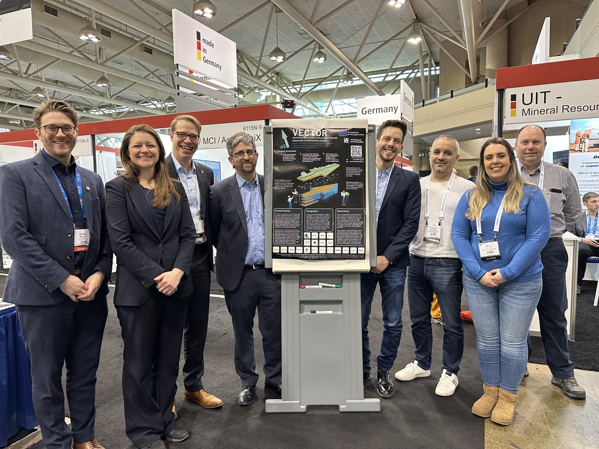VECTORProjectEU's tweet image. We were delighted to attend #PDAC2023 this year in Toronto. Thank you to the European Union for having us present at their booth. We are pleased to have met  new colleagues within the sector and to have had such positive feedback on our project!