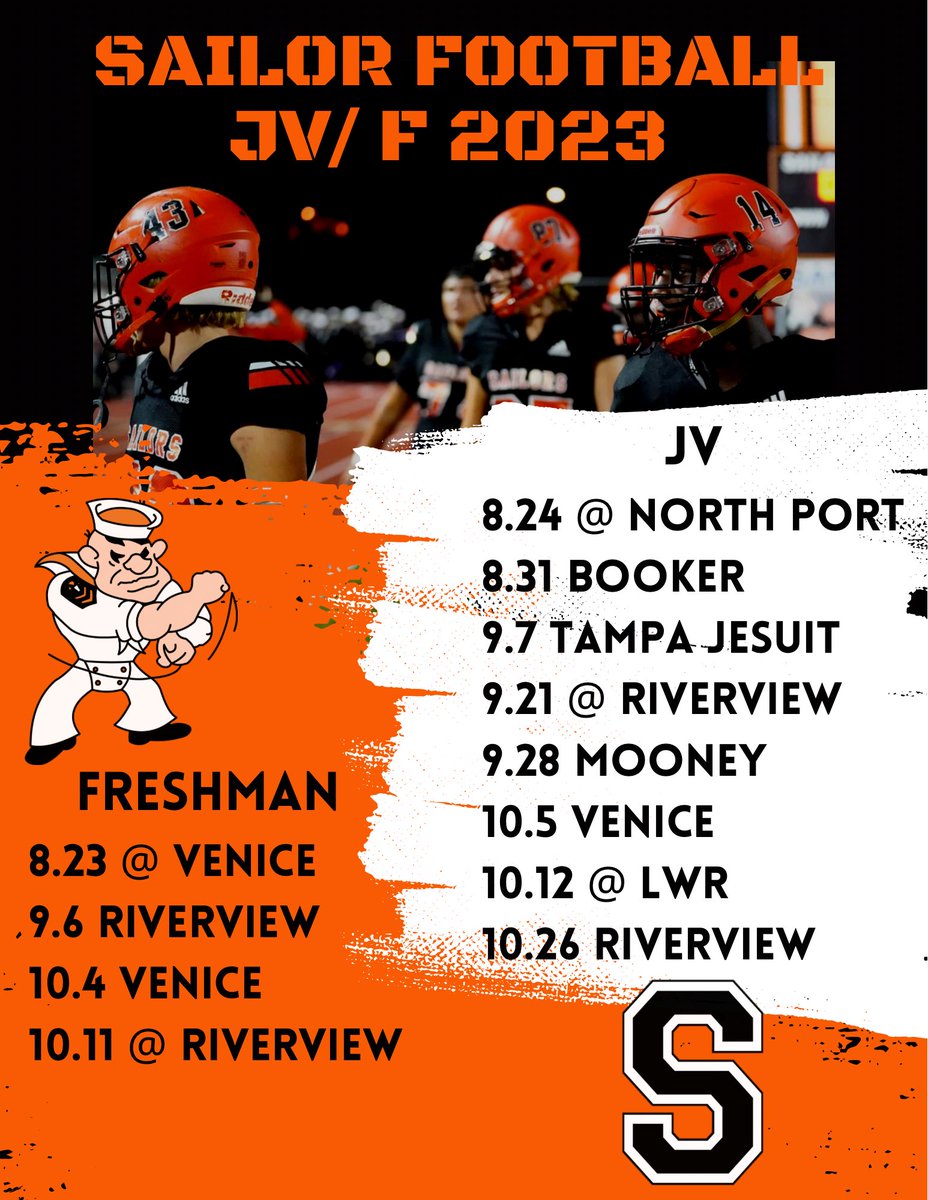 The @sarasota_fb Sailors will play a full JV/ Freshman Schedule giving our young players a chance to actually develop. There’s no substitute for in game action. The next generation of Sailors will be ready! #sailintothewind #jvfootball