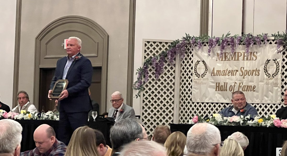 BCHS_Saints's tweet photo. Great night honoring BCS Boys Basketball Coach John Harrington.  Induction to the Memphis Amateur Sports Hall of Fame.  Congrats Coach! https://t.co/cQjqke048z