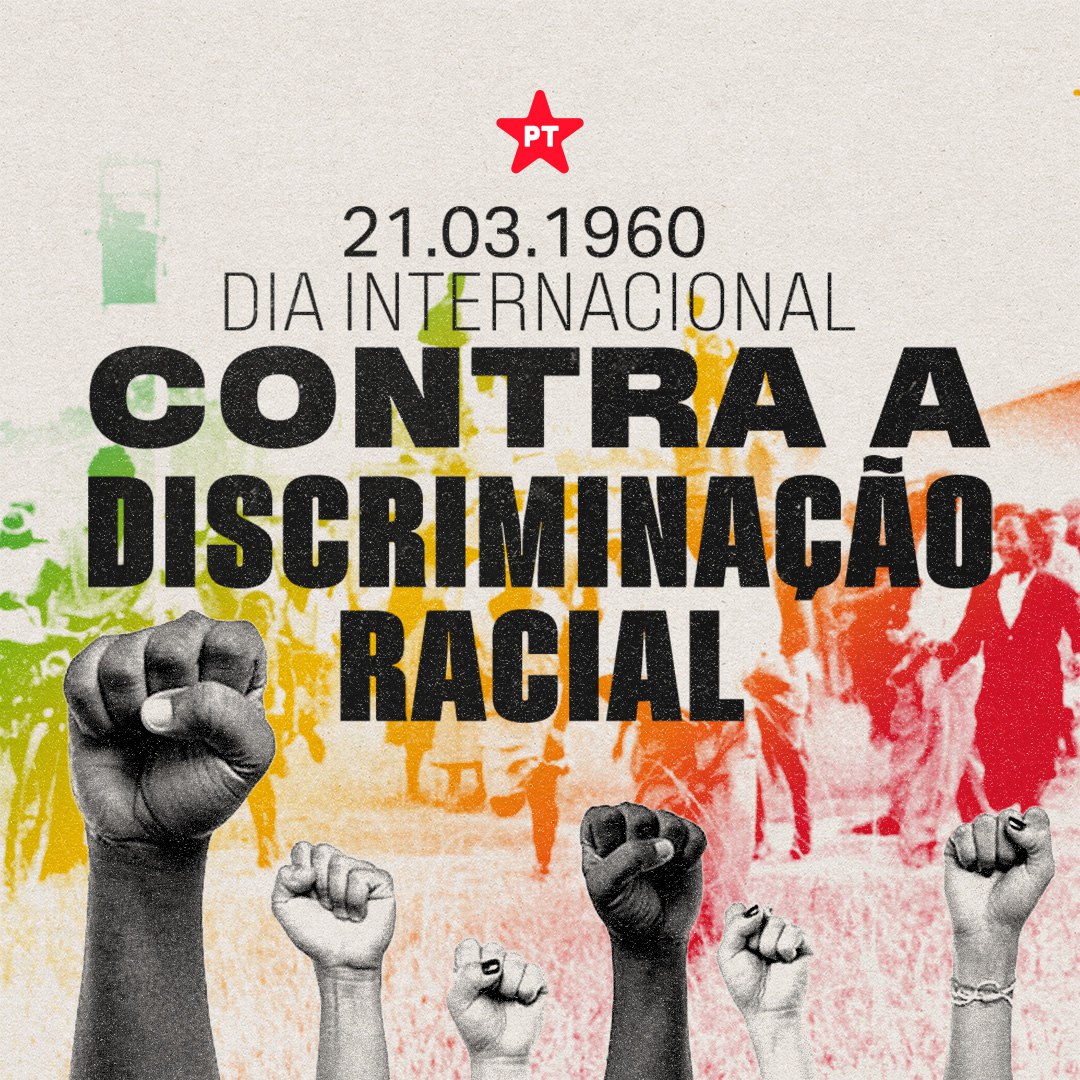Contra a discriminação racial  ✊🏿✊🏾✊🏽 Hoje é dia de luta pela igualdade racial e contra o racismo em todas as suas formas de violência 🚩
