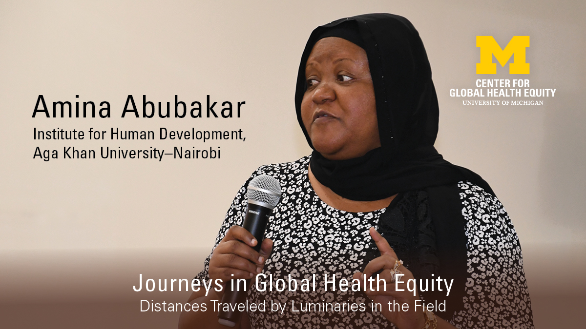 Global Health Equity at Michigan (@um_cghe) on Twitter photo Our seminar series ft global health luminaries discussing their global health journey continues with Dr. Amina Abubakar from <a href="/AKUGlobal/">Aga Khan University</a>.
Join us Wed Mar 29, 2023 from 12-1pm. Event is virtual, free & open to public
Learn more & register myumi.ch/y2Qdn Our seminar series ft global health luminaries discussing their global health journey continues with Dr. Amina Abubakar from <a href="/AKUGlobal/">Aga Khan University</a>.
Join us Wed Mar 29, 2023 from 12-1pm. Event is virtual, free & open to public
Learn more & register myumi.ch/y2Qdn