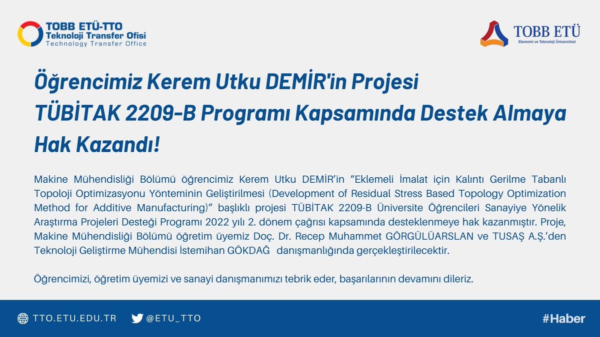 Öğrencimizi kutluyor, başarılarının devamını diliyoruz.
<a href="/tobbetum/">TOBB ETÜ</a>