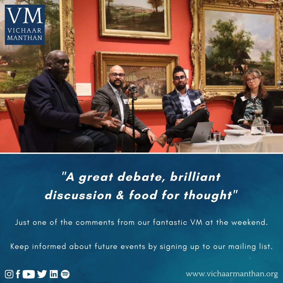 Many thanks to all who joined us for our recent VM over the weekend.

If you would like to stay up to date with our future events, be sure to sign up for our mailing list at vichaarmanthan.us11.list-manage.com/subscribe?u=7e…

<a href="/ceerazzledazzle/">CeerazzleDazzlePhysics 🇲🇺🇬🇧</a> <a href="/sarahyounie/">Prof Sarah Younie</a>

#education #culture #UK #dharma #vichaarmanthan